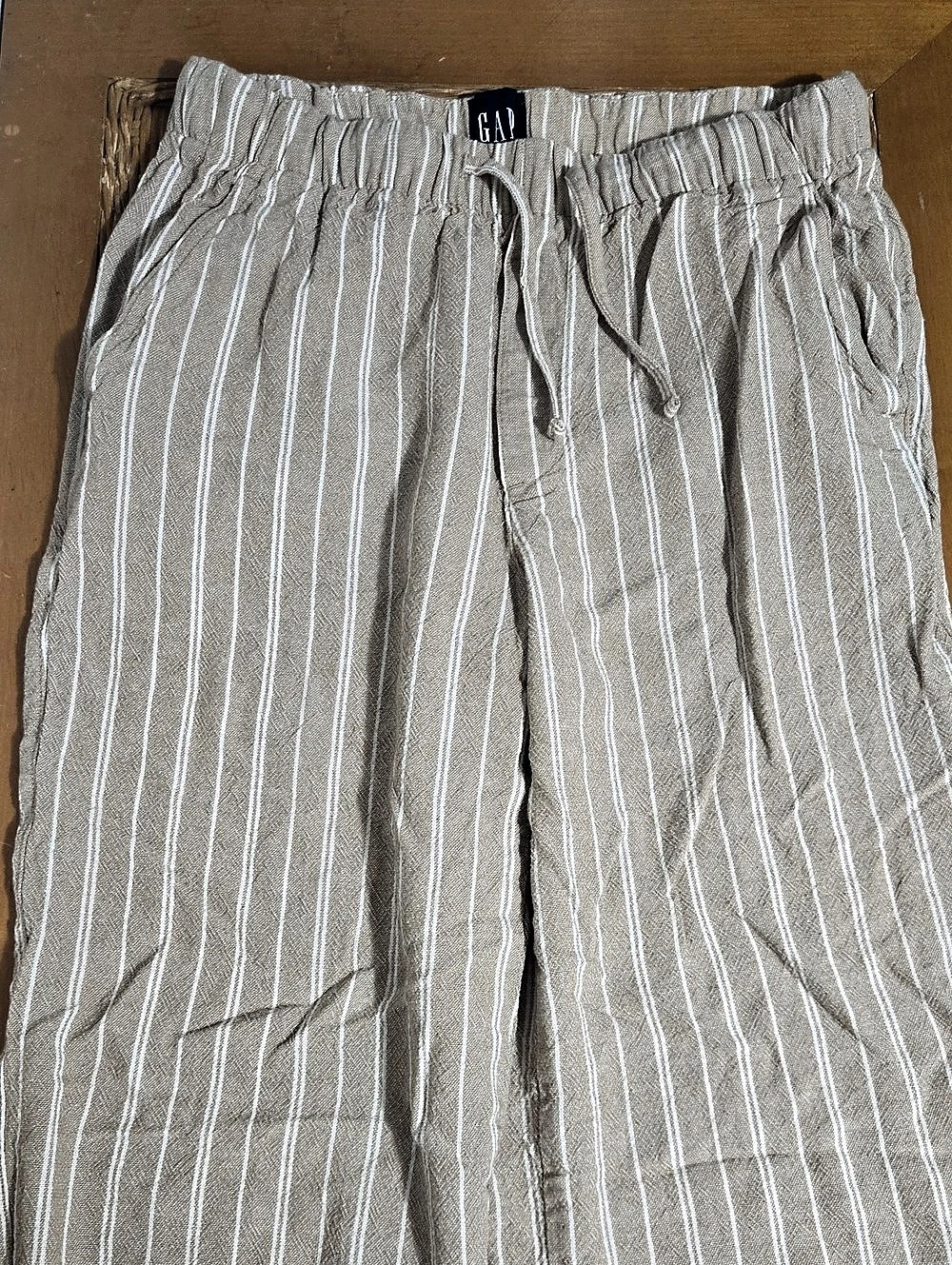 GAP Striped Linen Pants in Beige Size XS